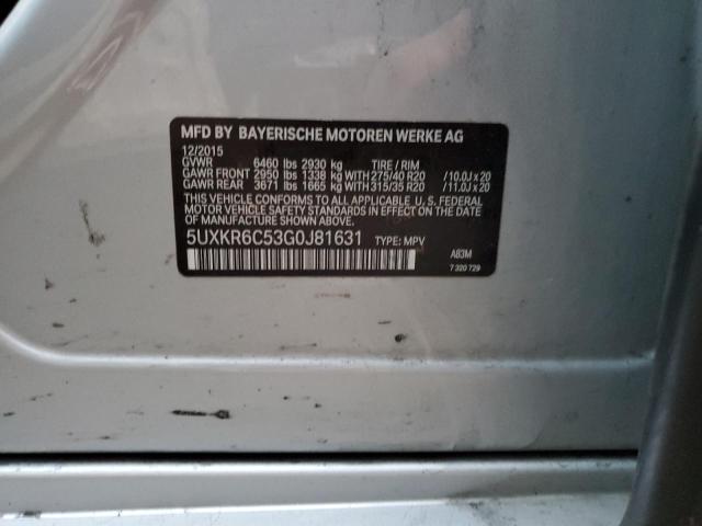 5UXKR6C53G0J81631 BMW X5 Xdrive50i