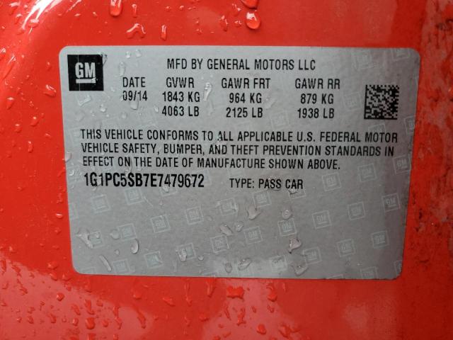 1G1PC5SB7E7479672 Chevrolet CRUZE LT