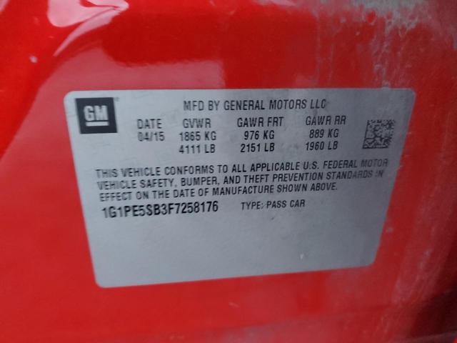 1G1PE5SB3F7258176 Chevrolet CRUZE LT