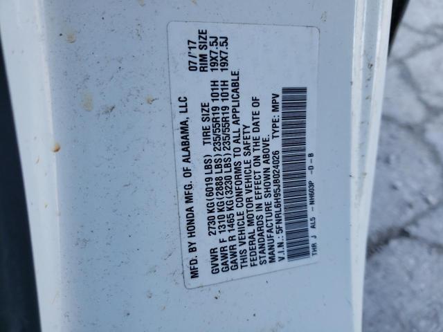 5FNRL6H95JB024026 Honda Odyssey Elite