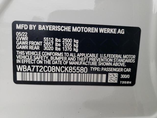 WBA7T2C08NCK85580 BMW 740 I