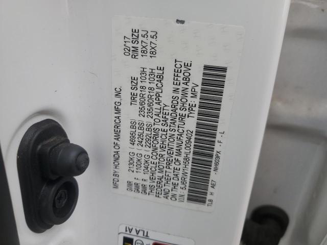 5J6RW1H58HL009402 Honda CR-V EX