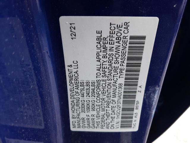 1HGCV2F37NA001368 Honda Accord Sport