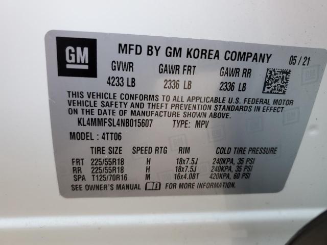 KL4MMFSL4NB015607 Buick Encore Gx Essence