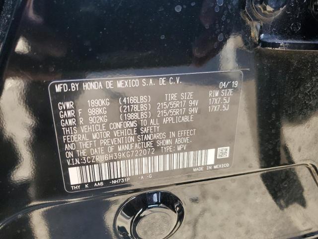 3CZRU6H39KG722072 Honda HR-V LX