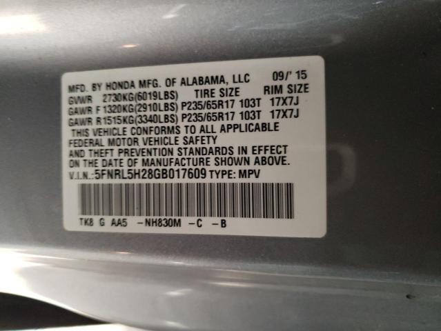 5FNRL5H28GB017609 Honda ODYSSEY LX