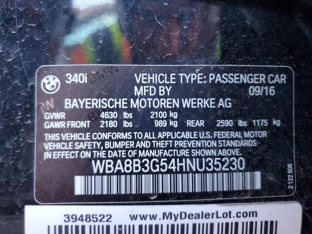 WBA8B3G54HNU35230 BMW 340 I