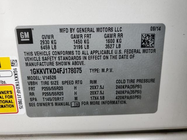 1GKKVTKD4FJ178075 GMC Acadia Denali