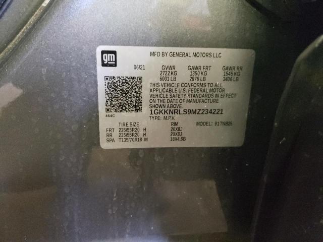1GKKNRLS9MZ234221 GMC ACADIA SLE