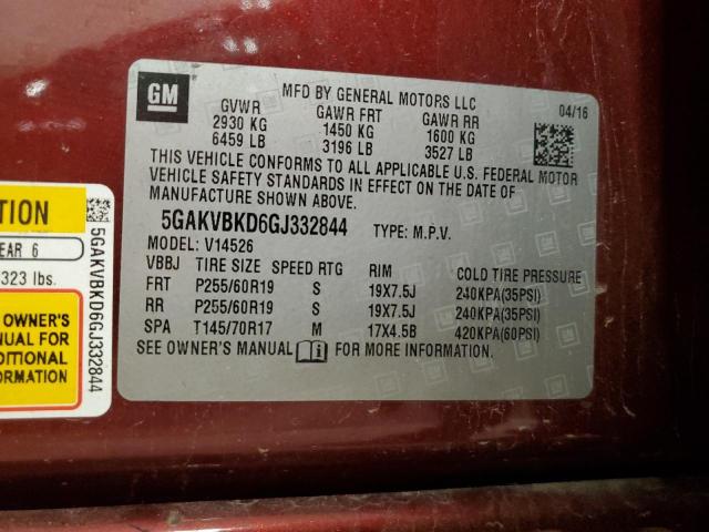 5GAKVBKD6GJ332844 Buick Enclave