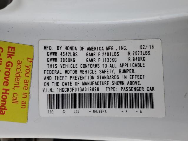 1HGCR3F01GA019898 Honda ACCORD EXL