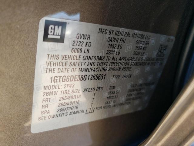 1GTG6DE38G1360631 GMC CANYON SLT