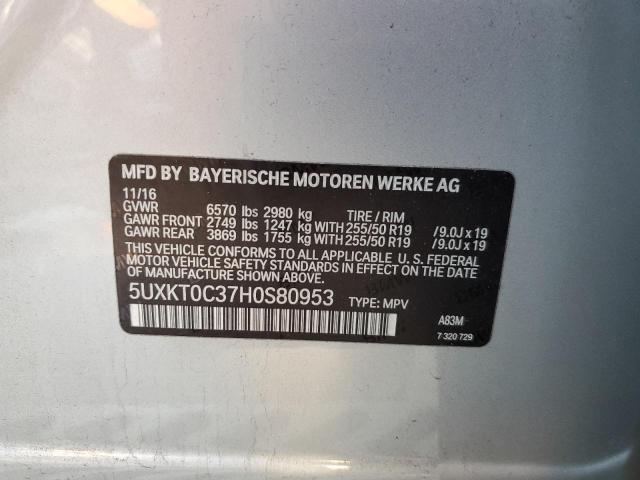 5UXKT0C37H0S80953 BMW X5 Xdr40e
