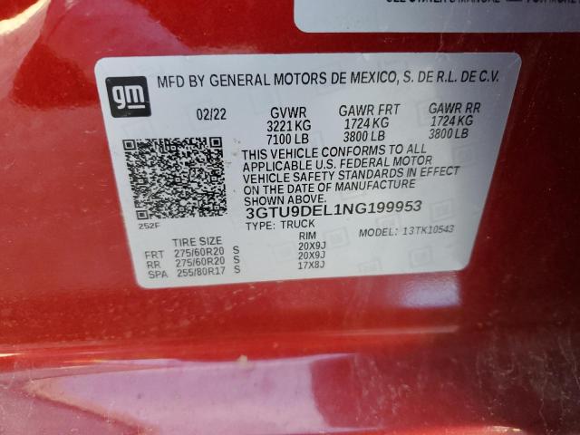 3GTU9DEL1NG199953 GMC Sierra Limited K1500 Slt