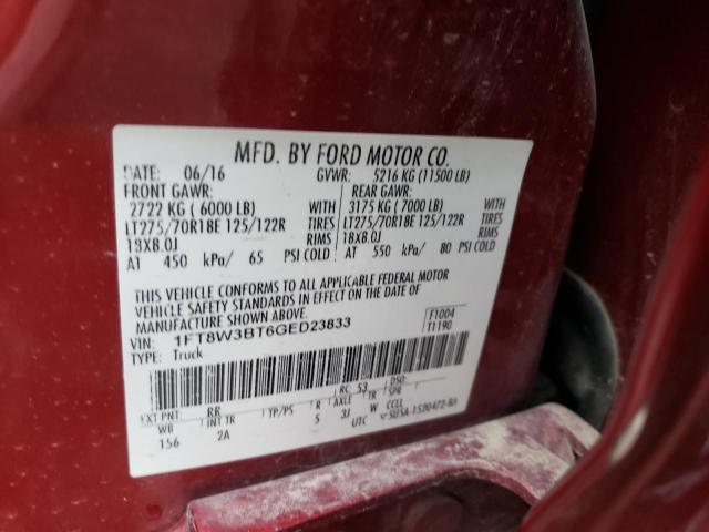 1FT8W3BT6GED23833 Ford F350 Super Duty
