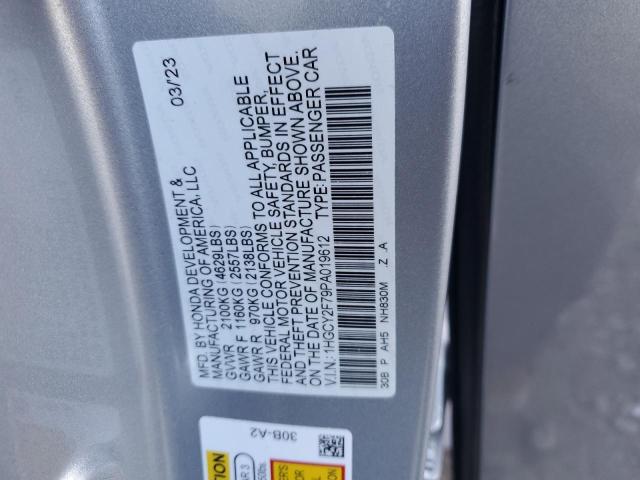 1HGCY2F79PA019612 Honda Accord Hybrid Sport-l