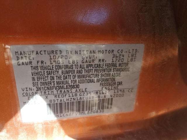 3N1CN8FV3ML820830 Nissan VERSA SR