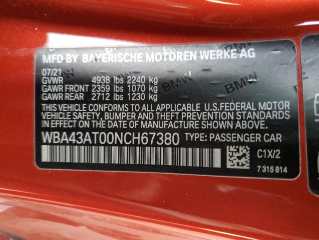WBA43AT00NCH67380 BMW 430xi