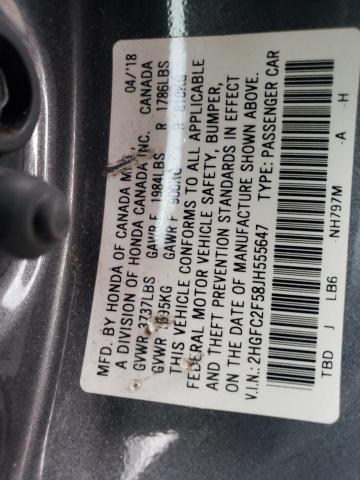 2HGFC2F58JH555647 Honda Civic Lx