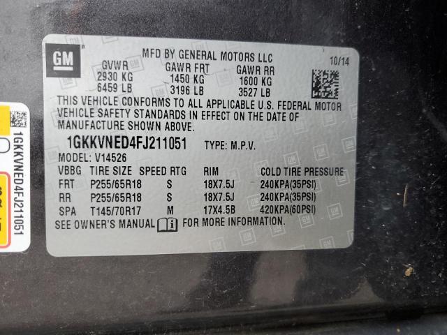 1GKKVNED4FJ211051 GMC ACADIA SLE