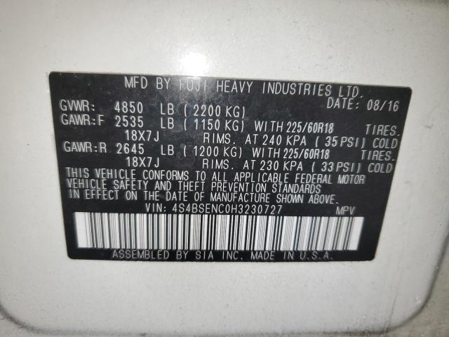 4S4BSENC0H3230727 Subaru Outback 3.6r Limited
