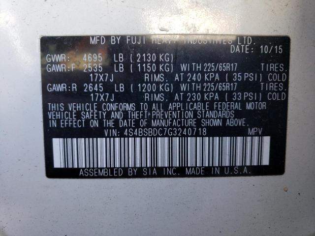 4S4BSBDC7G3240718 Subaru Outback 2.5i Premium