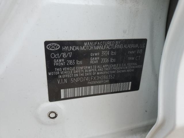 5NPD74LFXJH286352 Hyundai ELANTRA SE