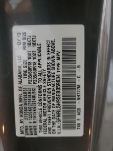 5FNRL5H95EB059634 Honda Odyssey Touring