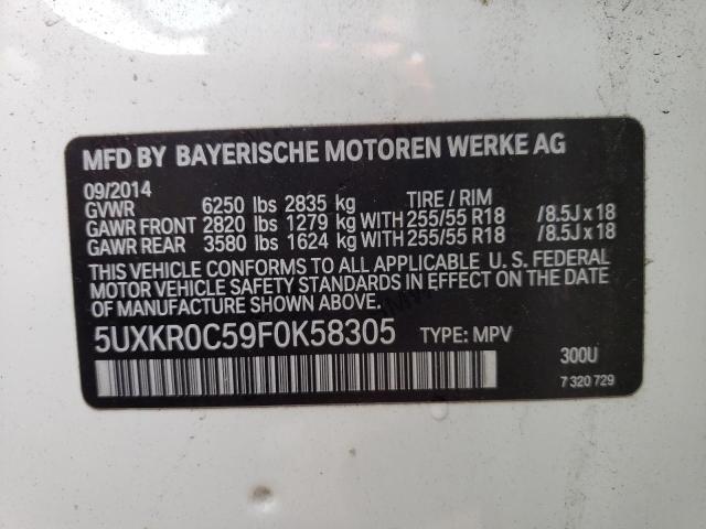 5UXKR0C59F0K58305 BMW X5 Xdrive35i