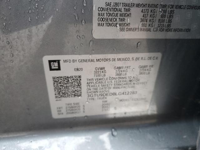 3GTU9DED0LG412283 GMC Sierra K1500 Slt