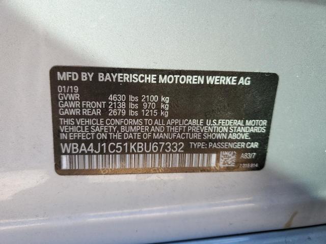 WBA4J1C51KBU67332 BMW 430i Gran Coupe