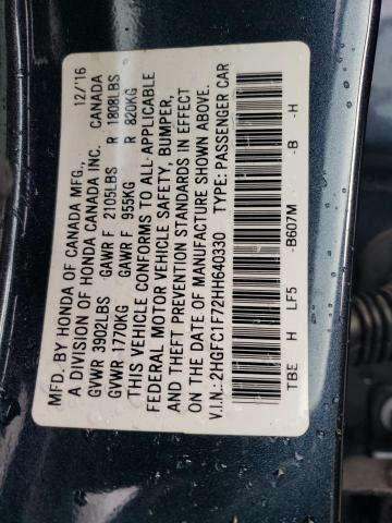 2HGFC1F72HH640330 Honda CIVIC EXL