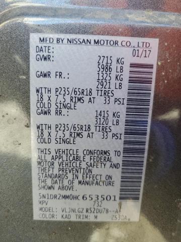 5N1DR2MM0HC653501 Nissan Pathfinder S
