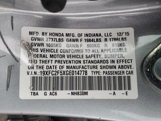 19XFC2F5XGE014778 Honda Civic Lx