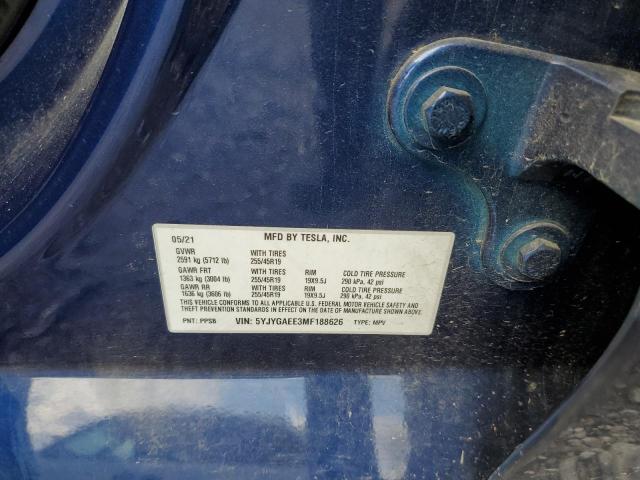 5YJYGAEE3MF188626 Tesla Model Y