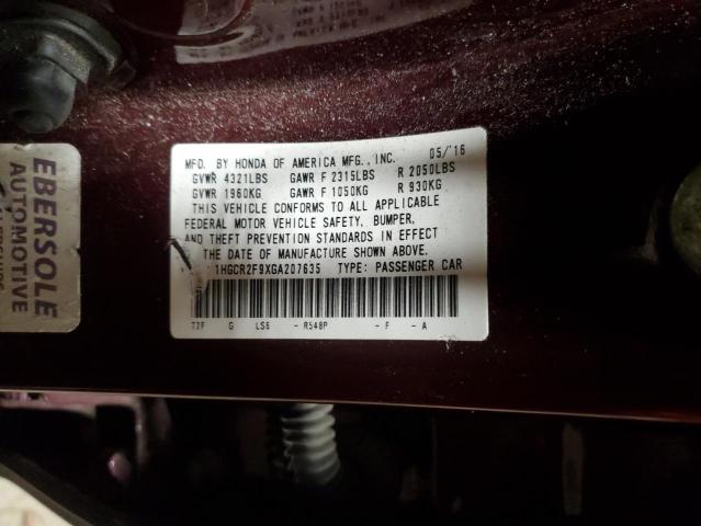 1HGCR2F9XGA207635 Honda ACCORD EXL