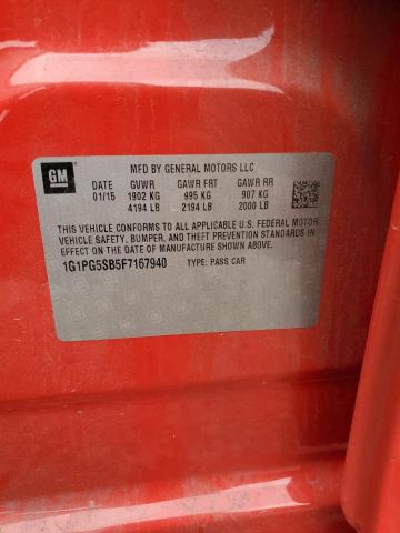 1G1PG5SB5F7167940 Chevrolet CRUZE LTZ