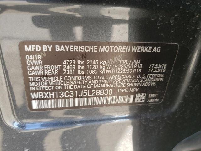 WBXHT3C31J5L28830 BMW X1 Xdrive28i