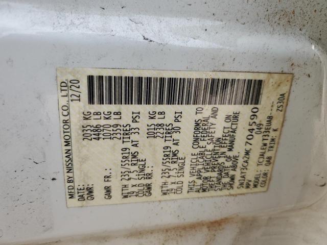 5N1AT3CA2MC704590 Nissan Rogue Sl