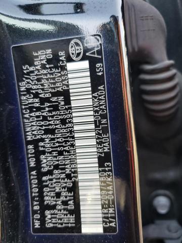 2T1BURHE3FC383951 Toyota COROLLA L