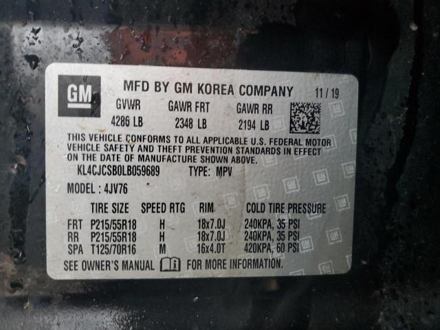 KL4CJCSB0LB059689 Buick Encore Essence