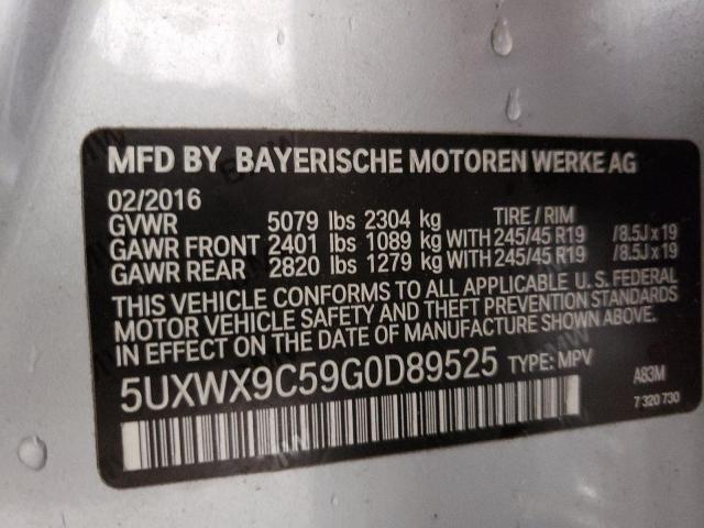 5UXWX9C59G0D89525 BMW X3 Xdrive28i