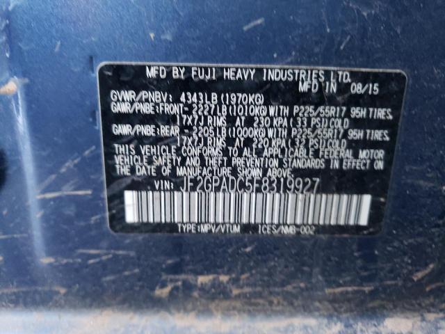 JF2GPADC5F8319927 Subaru Xv Crosstrek 2.0 Premium