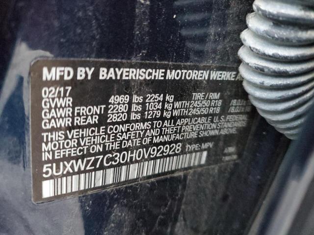 5UXWZ7C30H0V92928 BMW X3 Sdrive28i