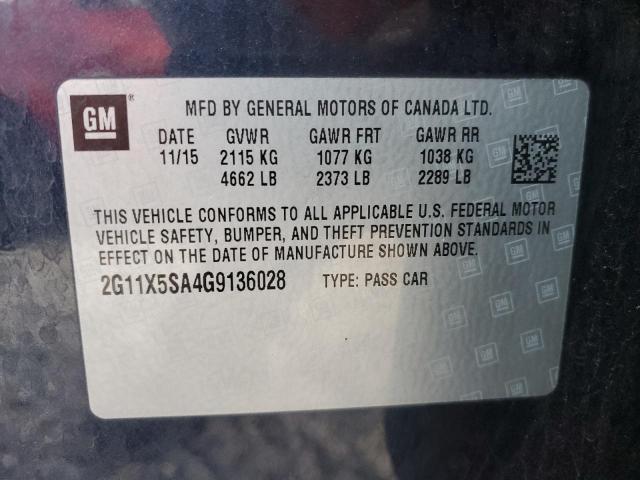 2G11X5SA4G9136028 Chevrolet IMPALA LS