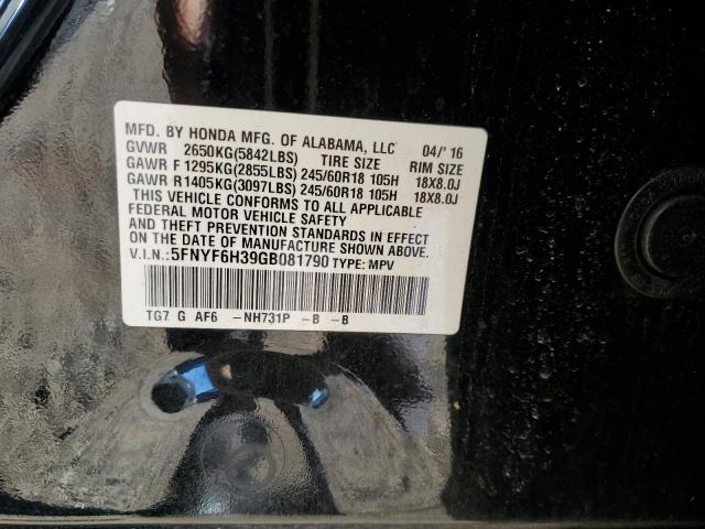 5FNYF6H39GB081790 Honda Pilot Ex