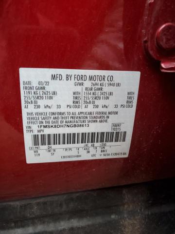 1FMSK8DH7NGB08613 Ford EXPLORER XLT