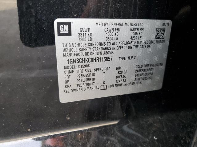 1GNSCHKC0HR116657 Chevrolet Suburban C1500 Lt