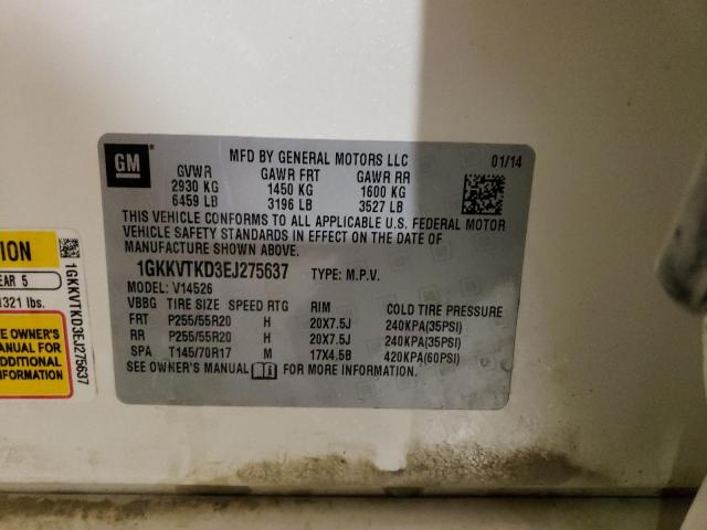 1GKKVTKD3EJ275637 GMC Acadia Denali