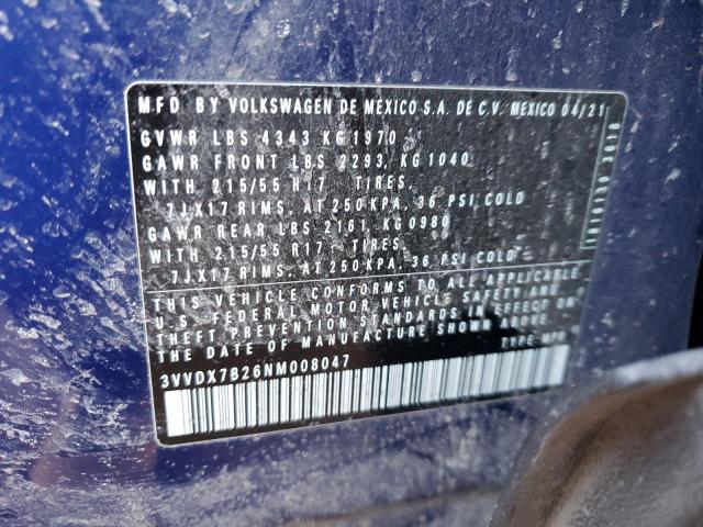 3VVDX7B26NM008047 Volkswagen TAOS S